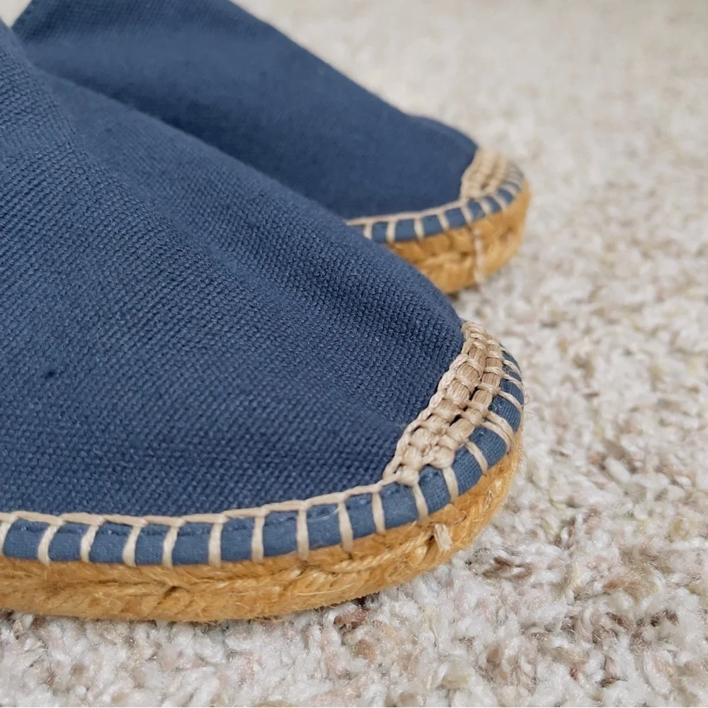 Viscata Barcelona Womens Espadrille Flats Size 11 Navy Canvas Slip On Shoes New